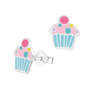 Silver Cupcake Studs