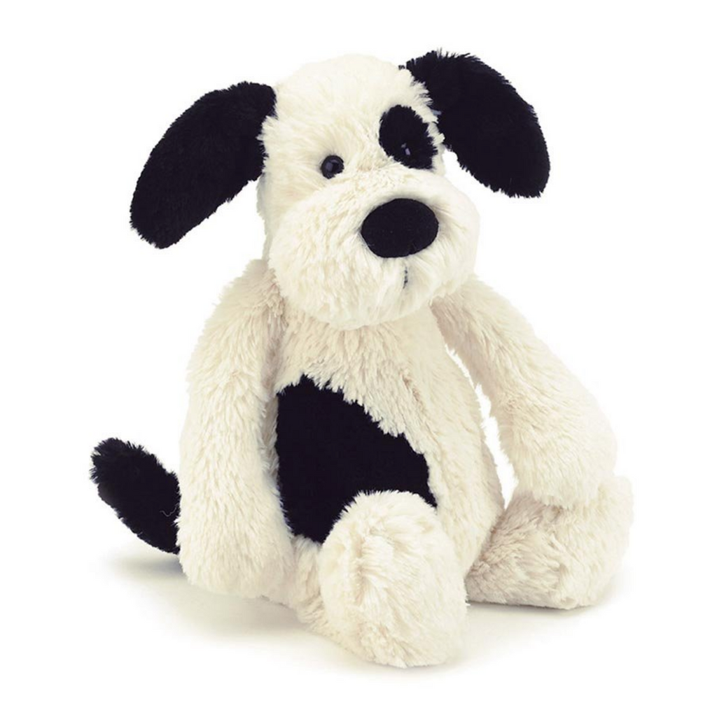 Bashful Black and Cream Puppy Medium